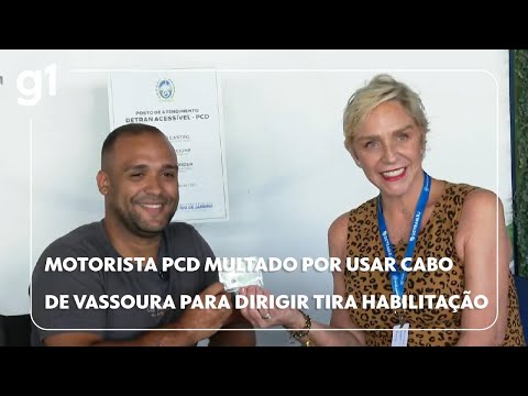 Após ser multado por dirigir carro de app com cabo de vassoura, motorista PCD tira habilitação #g1