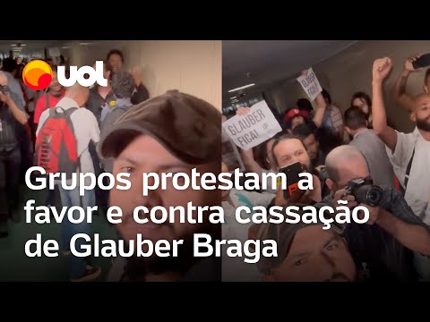 Glauber cassado: Grupos a favor e contra cassação de deputado travam embate na Câmara; veja vídeo