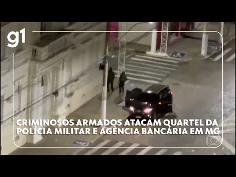 Criminosos armados atacam quartel da Polícia Militar e agência bancária em MG