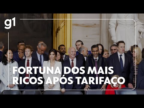 Veja quantos bilhões os mais ricos do mundo já perderam com o tarifaço de Trump #g1